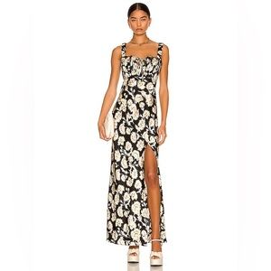 Nicholas floral silk maxi dress with slit